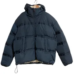美品 23AW EMPORIO ARMANI エンポリオアルマーニ ロゴライン フーデッド ダウンジャケット サイズ50 ネイビー メンズ 古着 中古 USEDのサムネイル