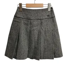 美品 BURBERRY バーバリー ツイード プリーツスカート キッズサイズ 150A グレー  キッズ 古着 中古 USED