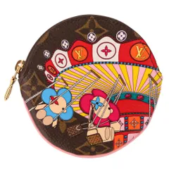 新品同様 LOUIS VUITTON ルイヴィトン モノグラム ポルトモネ ロン ヴィヴィエンヌ コインケース M69757 ブラウン マルチカラー レディース 古着 中古 USED