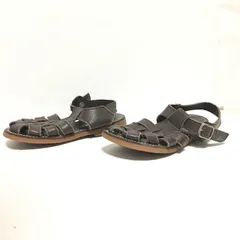 夏のお出かけコーデにも◎【Tartine et Chocolat】タルティーヌエショコラ グルカサンダル 編み込み レザー ストラップ ベルト スナップボタン フォーマル 女の子 ダークブラウン ジュニア サイズアウトソール19cm/M43625fFのサムネイル