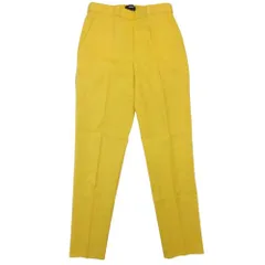 美品 21ss theory セオリー リネン センタープレス パンツ トラウザー スラックス イージーウエスト 00 黄 イエロー レディース 古着 中古 USED