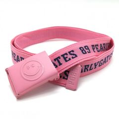[Excellent Condition] Pearly Gates Gacha Belt, Pink x Navy, Smiley Face Logo, Women's Golf Wear PEARLY GATES