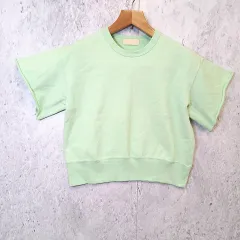 R JUBILEE アールジュビリー Tシャツ 半袖 スウェットシャツ プルオーバー カットオフ グリーン Fサイズ 〇□☆