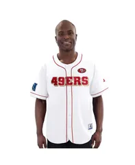 スターター メンズ トップス シャツ ジャージー Starter MensWhite San Francisco 49ers Relay FullButton Baseball Jersey Whitのサムネイル