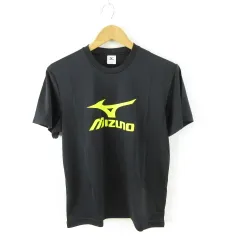 ミズノ MIZUNO スポーツウェア Tシャツ プリント 丸首 半袖 黒 S *A884