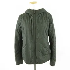 ユニクロ UNIQLO キルティングボアパーカ ジップアップ 長袖 緑 カーキ L *A888