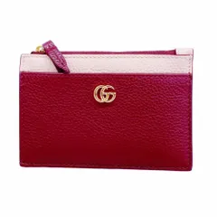 グッチ(Gucci) グッチ 財布・コインケース GGマーモント 837966 レザー ボルドー ピンク ピンクベージュ レディース