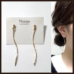 ロング ゴールド ハンドメイド ピアス イヤリング