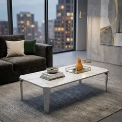 Y 送料無料【新品】大理石調　折りたたみテーブル　ヴィンテージ風　幅120cm　センターテーブル　スタイリッシュ ナチュラルインテリア