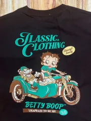 B.BettyBoop/ベティーブープ/刺繍Tシャツ/ブラック/Lサイズ/ビッグシルエット新品未使用/タグ付き