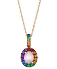 ル ヴァン レディース アクセサリー ネックレス・チョーカー・ペンダントトップ レース Le Vian MultiGemstone Halo Adjustable 20 Pendant Necklace 178 ctw in 14k Rose No Color