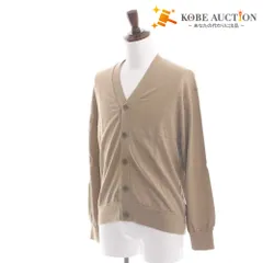 ■ ナノユニバース nano・universe ニットカーディガン 長袖 LB.03 ボタン Vネック ウール 羊毛 メンズ L ベージュ