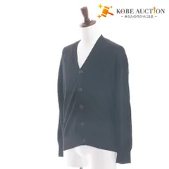 ■ ナノユニバース nano・universe ニットカーディガン 長袖 LB.03 ボタン Vネック ウール 羊毛 メンズ L ブラック