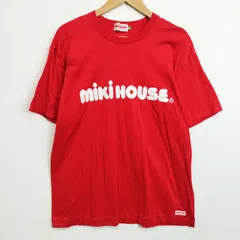 90s miki HOUSE MEN’S ミキハウス Tシャツ 古着 VINTAGE レトロ ロゴ プリント 日本製 L レッド系 C536