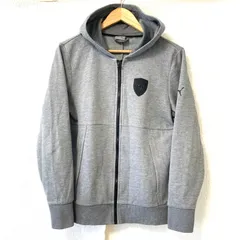 (^w^)b PUMA プーマ ジップアップ 長袖 パーカー ジャケット フーディ スポーティ ストリート アメカジ カジュアル ラフ シンプル スポーツ ロゴマーク入り グレー メンズ サイズ XS