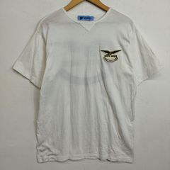 80s MOTO GUZZI Tシャツ モトグッチ GAULOISES 古着 VINTAGE バイク モーターサイクル ロゴ プリント L ホワイト系 C537