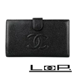 シャネル ■中古■ 二つ折り 長財布 ウォレット ココマーク キャビアスキン ブラック 【587290】5