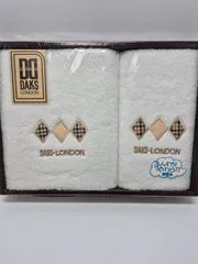 【訳あり】(新品) DAKS フェイスタオル&ウォッシュタオル セット