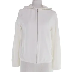 美品☆PRADA プラダ 138470 コットン ロゴパッチ・フード付 ZIP UP 長袖 パーカー ブルゾン ホワイト XS 正規品 レディースのサムネイル