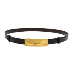 カルティエ パンテール ベルト メタル レザー ユニセックス ブラック ブラウン CARTIER【中古】 【アパレル・小物】