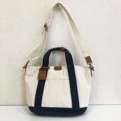 toleur 2way キャンバストートバッグ ショルダーバッグ A4可 レザーミニポーチ付 ナチュラル×ネイビー