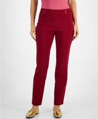 ジェイエムコレクション レディース ボトムス カジュアルパンツ JM Collection WomenstuddedRivet Pants Regular Short Lengths PP4X Ruby Slippers ルビー