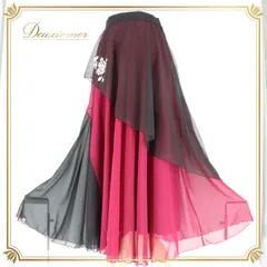 社交ダンス 衣装 スタンダード スカート レッスンウェア 黒 パープル系 ブラック系 紫 フォーマル 練習着 花柄 シルバー系 レース 透け感 ポリエステル 長丈 大人用 女性用 ダンス衣装 エレガント ルンバ チャチャ チュニック 袖なし 学校行事