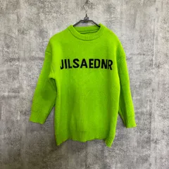 【k-305】蛍光グリーン ロゴニット レディースM相当 クルーネックニット セーター 長袖ニット 派手カラー ネオンカラー カジュアル ストリート 秋冬 レディースニット