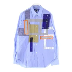 JUNYA WATANABE COMME des GARCONS (ジュンヤワタナベ コムデギャルソン) 16AW 綿ハケメ×多素材パッチワーク 長袖シャツ ブルー WR-B042のサムネイル
