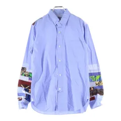 JUNYA WATANABE COMME des GARCONS (ジュンヤワタナベ コムデギャルソン) 16SS パッチワーク チェック 長袖シャツ ブルー WQ-B005のサムネイル