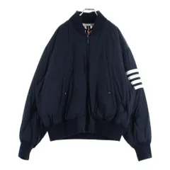 THOM BROWNE (トムブラウン) 4Bar Nylon Bomber Down Jacket 4バー ナイロン ボンバーダウンジャケット ネイビー MJD103X-07259のサムネイル