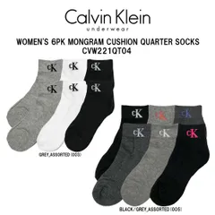 Calvin Klein(カルバンクライン)ck レディース ソックス 靴下 6足組 クォーター丈 クッション ロゴ ワンポイント アソート 女性用 CVW221QT04のサムネイル