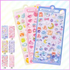 【新発売】Fセット 6枚全種類 ボンボンシール ドロップシール キャラクター シール ぷくぷくシール 3D 立体シール おしりぷにぷにシール 3dシール ドロップ ぷっくり つやつや 女の子 シール帳 ドロップ シール 交換 ぷにぷに ボンボン