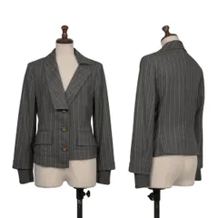 ヴィヴィアンウエストウッド レッドレーベルVivienne Westwood Red Label ピンストライプリブドッキングジャケット グレー1のサムネイル