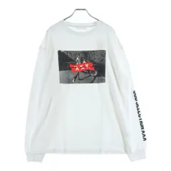 GOD SELECTION XXX (ゴッドセレクショントリプルエックス) 20AW フロントプリント クルーネックコットン長袖カットソー ロンT ホワイト GX-A20-B2LT-01
