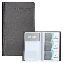 【新品】 Xawslife 名刺ホルダー 収納力UP 300枚収納 名刺入れ 大容量 名刺ファイル 名刺フォルダー 名刺整理 150ポケット カードファイル レジットカードケース ビジネス用 名刺帳 透明ポケット 分類管理 収納 携帯便利 男女兼用 シンプ 0