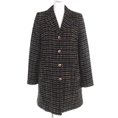 未使用品△DOLCE&GABBANA ドルチェ＆ガッバーナ F0P93T ウール 裏地レオパード柄 ツイード シングル コート ブラック 38 イタリア製 正規品 レディースのサムネイル