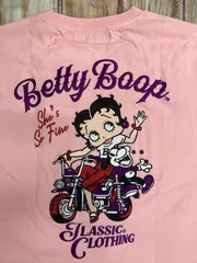 H.BettyBoop/ベティーブープ/刺繍Tシャツ/ピンク/Lサイズ/ビッグシルエット新品未使用/タグ付き