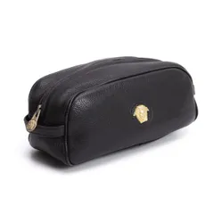 ジャンニヴェルサーチGIANNI VERSACE レザーダブルジップポーチ 黒のサムネイル