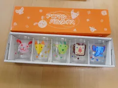 動物イラストのガラスコップ5個セット