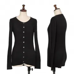 レキップ ヨシエイナバL'EQUIPE YOSHIE INABA カシミヤ混コットンリブニットカーディガン 黒38