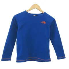 ザノースフェイス THE NORTH FACE フリース カットソー 140 青 ブルー 長袖 ラウンドネック ロゴプリント /NP ■GY58