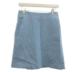 ユニクロ UNIQLO タグ付き オールドユニクロ スカート ラップスカート ウール M 水色 ライトブルー 無地 ひざ丈 台形 /MD ■GY58