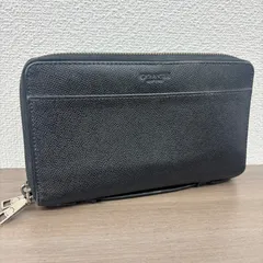 (s)コーチ メンズ 長財布 COACH トラベル ウォレット 本革 レザー パスポートケース 黒 ブラック