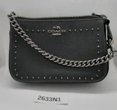 【2633N1】コーチ COACH スタッズミニハンドポーチ 中古