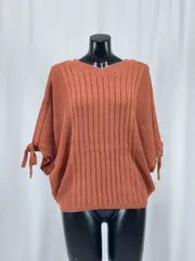 AZUL　半袖カットソー　ニット　ダークオレンジ　Sサイズ　WT0016