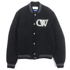 未使用品▼OFF-WHITE オフホワイト 2024AW バージンウール75% ヴァージルアブローバーシティ 2013 メンズコレクション復刻 ボンバージャケット ブラック L イタリア製 メンズ