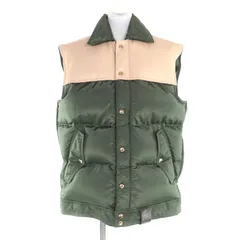 未使用品★LOUIS VUITTON ルイヴィトン 23AW ロゴボタン付 モノグラム ヨークラムレザー ダウンベスト カーキ 38 ハンガー付き イタリア製 正規品 レディース