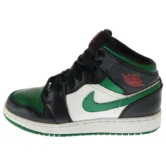 NIKE (ナイキ) GS AIR JORDAN 1 MID GREEN TOE 554725-067 エアジョーダン1 グリーントゥ ミッドカットスニーカー US6Y/24.0cm グリーン/ブラック