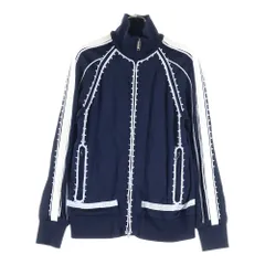 VALENTINO (ヴァレンティノ) ビーズ刺繍 装飾 サイドライン ビスコース アセテート ジップアップ トラックジャケット ネイビー PV0CI0R1502のサムネイル